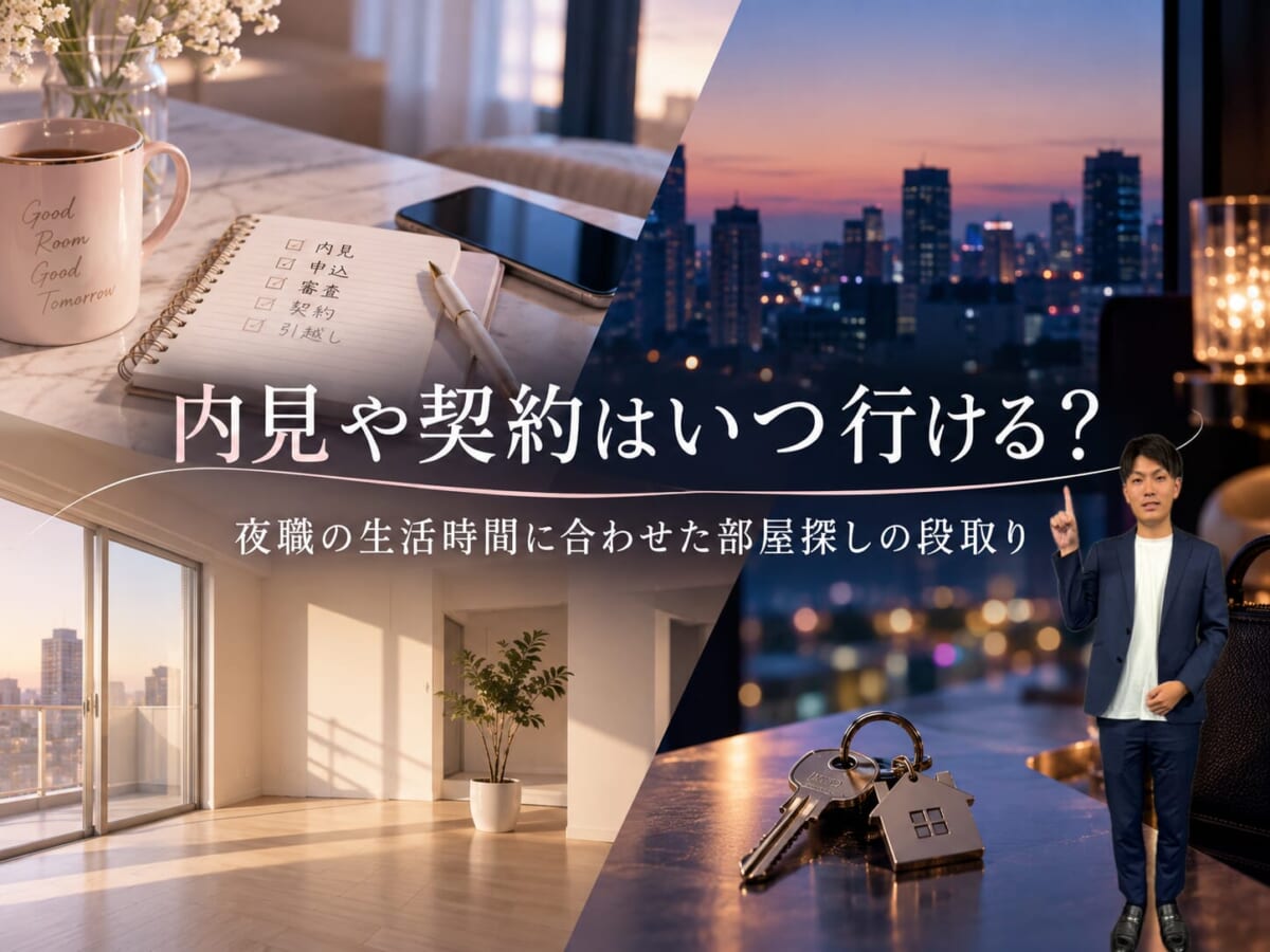 内見や契約はいつ行ける？夜職の生活時間に合わせた部屋探しの段取り（NICEROOM）