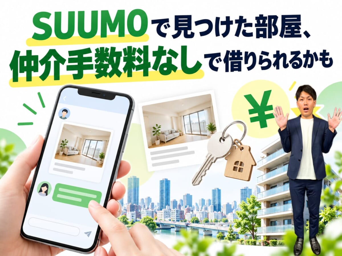 SUUMOや自分で見つけたそのお部屋、仲介手数料や余分なコストを払わずに借りられるかもしれません（NICEROOM）