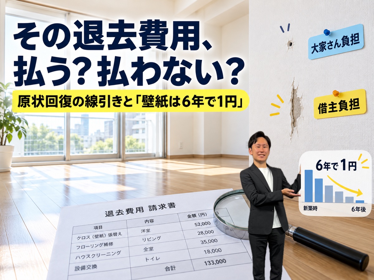 その退去費用、払う？払わない？原状回復の線引きと「壁紙は6年で1円」（NICEROOM 栂尾）